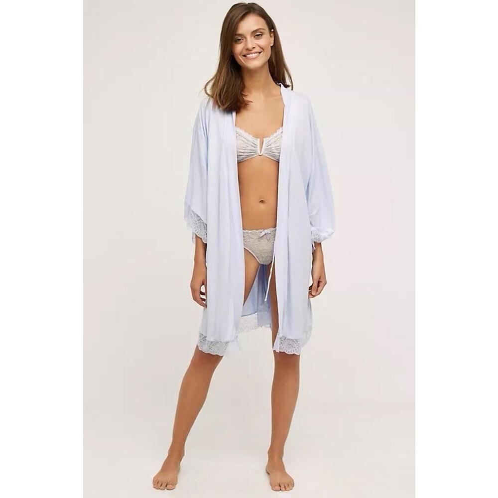 Women’s Eberjey Serena Kimono Robe Size Small S Blue Robe‎ (no Belt)